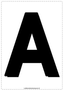 Lettera-A-grande-stampare-colorare-ritagliare-ARIAL-NERO