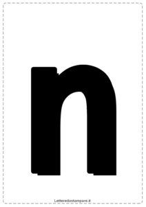 Lettera-n-minuscolo-grande-stampare-colorare-ritagliare-ARIAL-NERO