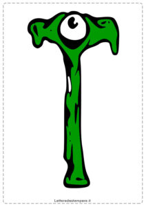 Lettera-T-grande-stampare-HALLOWEEN-zombie-verde